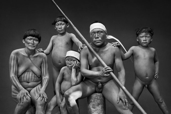 Korubos Familie. Bundesstaat Amazonas, Brasilien