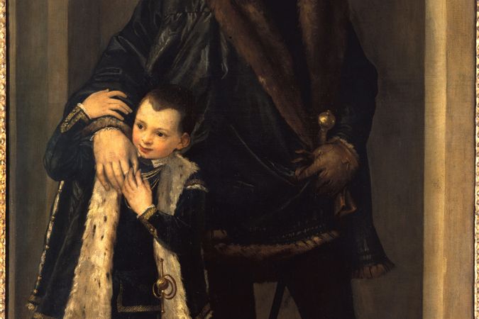 Porträt von Iseppo Porto mit seinem Sohn Leonidas