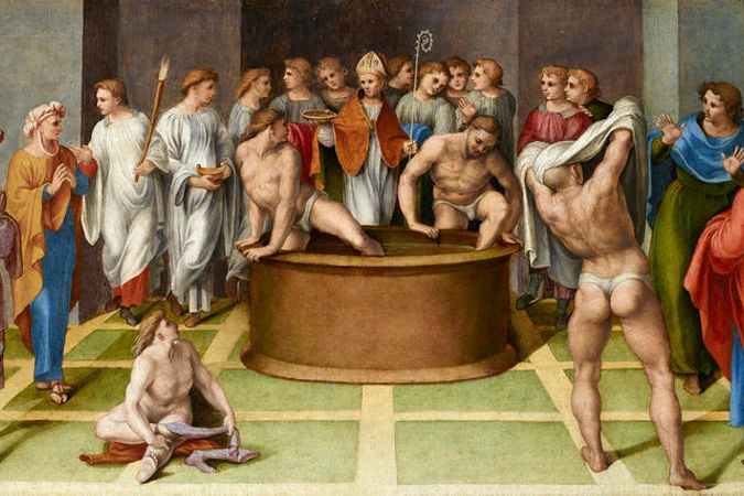 San Agustín bautiza a los catecúmenos
