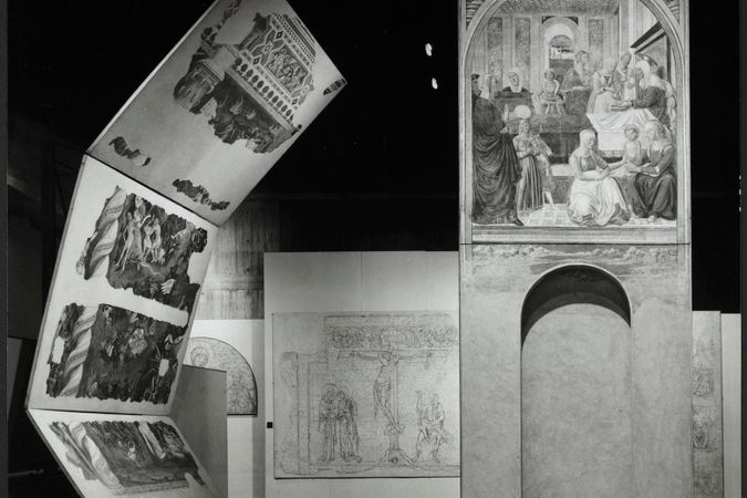 Vorbereitung der Ausstellung Fresken aus Florenz