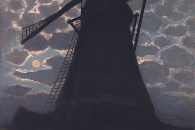 Windmühle am Abend