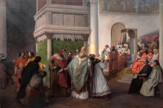 Sacerdote Orlando de Parma enviado de Arrigo IV de Alemania