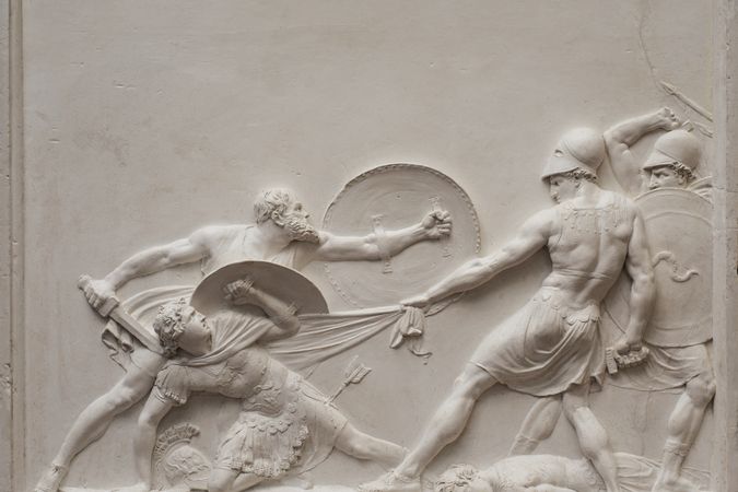 Sokrates rettet Alcibiades in der Schlacht von Potidea