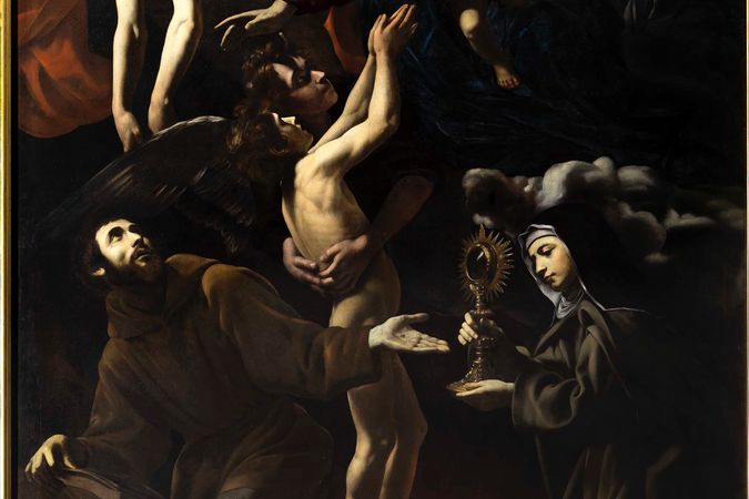 Madonna der Seelen im Fegefeuer zwischen San Francesco und Santa Chiara