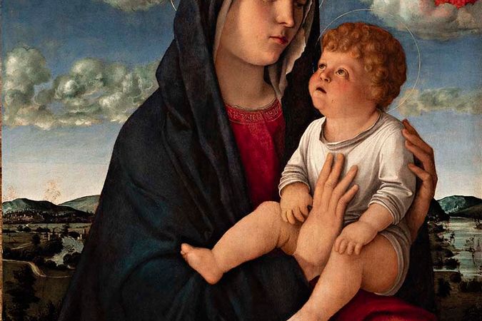 Madonna con bambino, madonna coi cherubini rossi