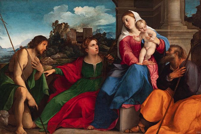Madonna mit Kind und dem Heiligen Josef zwischen den Heiligen Johannes dem Täufer und Katharina von Alexandrien