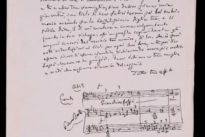 Carta de Gioacchino Rossini a Giovanni Battista Bonola