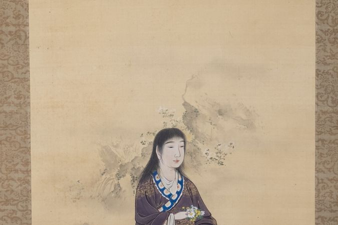 Kikujidō en exil parmi les chrysanthèmes
