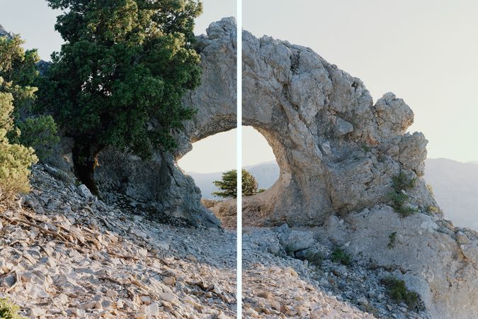 arco de piedra caliza