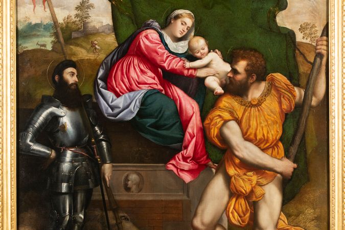 Madonna und Kind mit Saint George und Saint Christopher