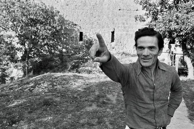 Pier Paolo Pasolini at the Chia Tower, Viterbo
