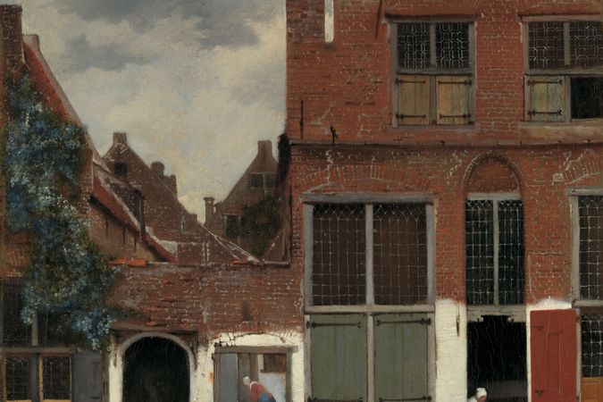 View of houses in Delft
