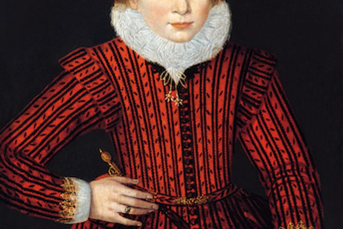 Portrait of a young man dressed in red