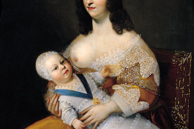 Retrato de Luis XIV und de su Primera Nodriza Madame Longuet de la Giraudière