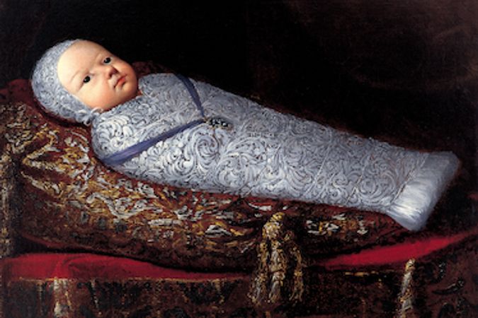 Portrait of a newborn, painting by the Faucigny-Lucinge Family