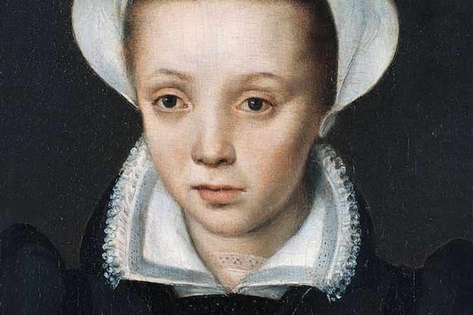 Portrait of a girl with a white cap