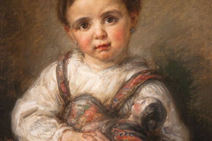 Little girl with doll