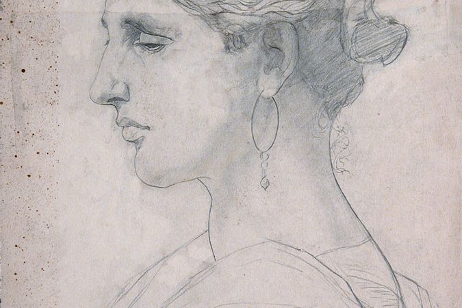 Retrato de una mujer joven con pendientes