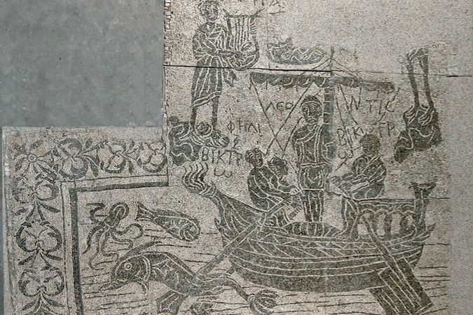 Mosaico con Ulises y las Sirenas