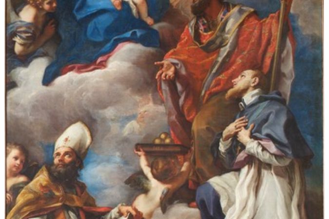 Madonna und Kind mit den Heiligen Nikolaus von Bari, Franz von Sales und Ambrosius