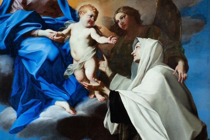 Die Jungfrau und das Kind erscheinen der Heiligen Franziskus von Rom