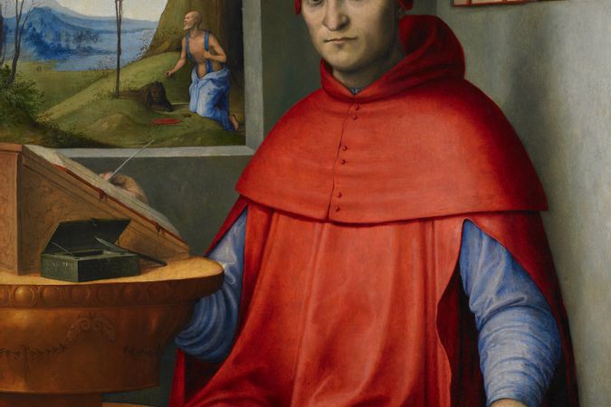 Porträt eines Kardinals im Atelier