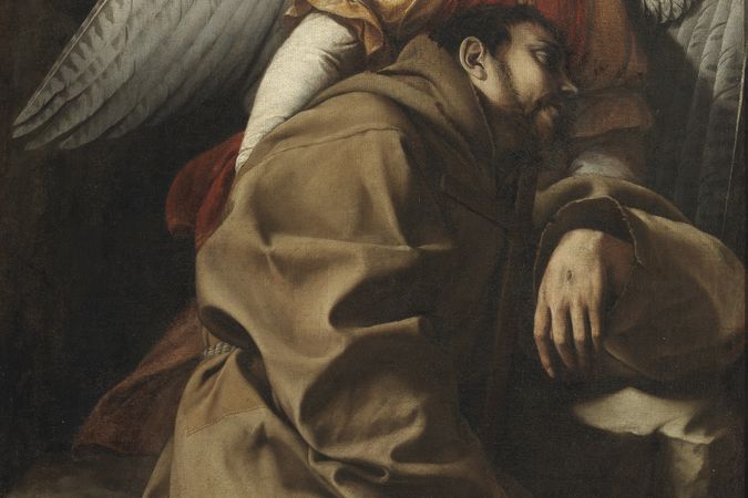 Saint Francis supported by an angel