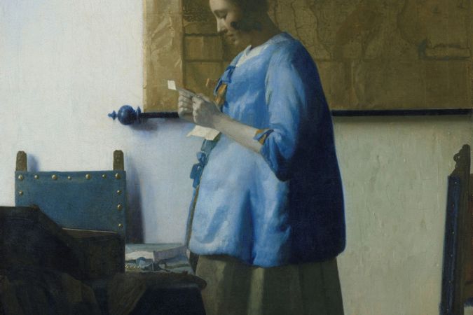 Woman reading a letter 