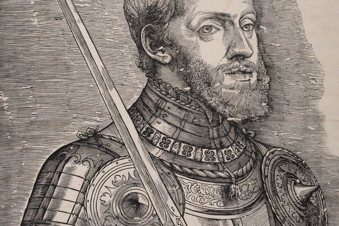 Porträt Karls V. in Rüstung von Tiziano Vecellio