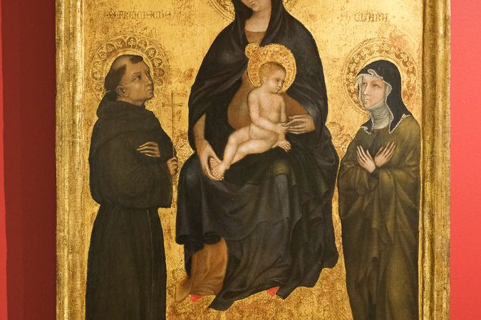 Madonna mit Kind zwischen St Francis und St Clare