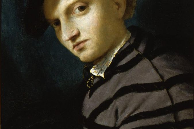Porträt eines jungen Mannes mit Petrarchino