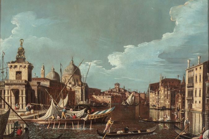 Venezia, entrata del Canal Grande con Punta della Dogana e Santa Maria della Salute
