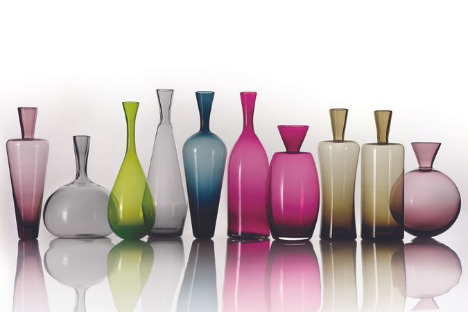 Botellas geométricas de la colección Morandi