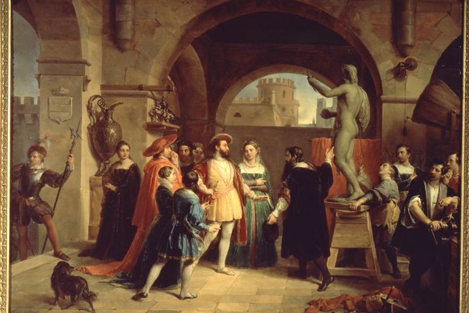 Francisco I, rey de Francia en el estudio de Benvenuto Cellini