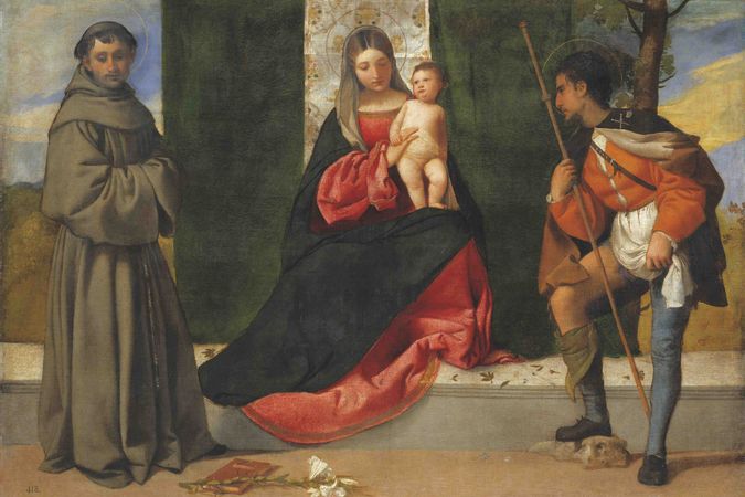 Vierge à l'Enfant entre Saint Antoine de Padoue et Saint Rocco