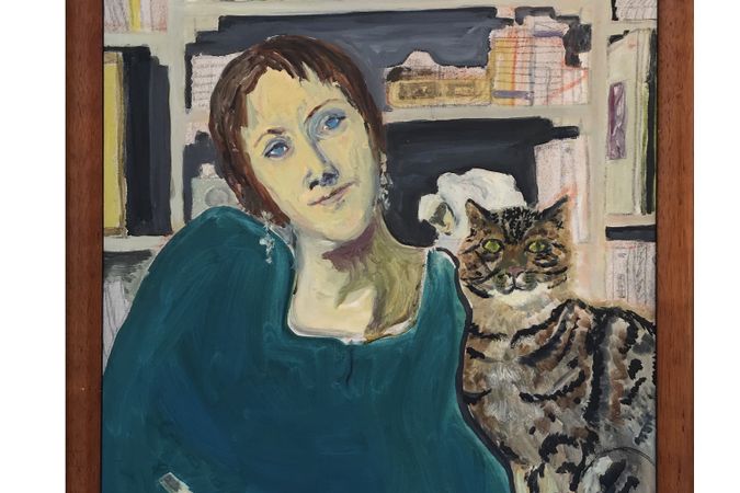 ABSCHNITT 11 – 2 – Carla mit Katze (Porträt von C. R. mit der Katze Giuseppe Verdi)