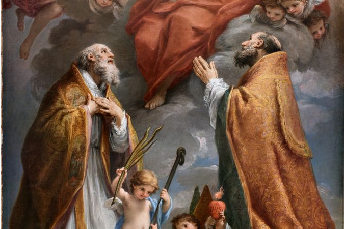 Christ in glory with Saints Clement and Ignatius of Antioch