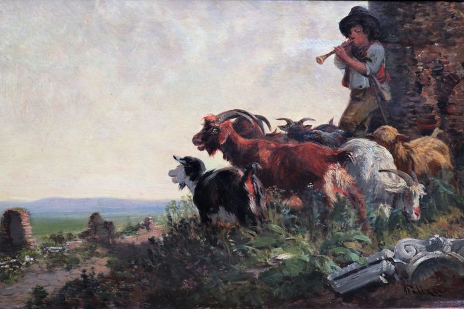 Berger et chèvres près de la Voie Appienne