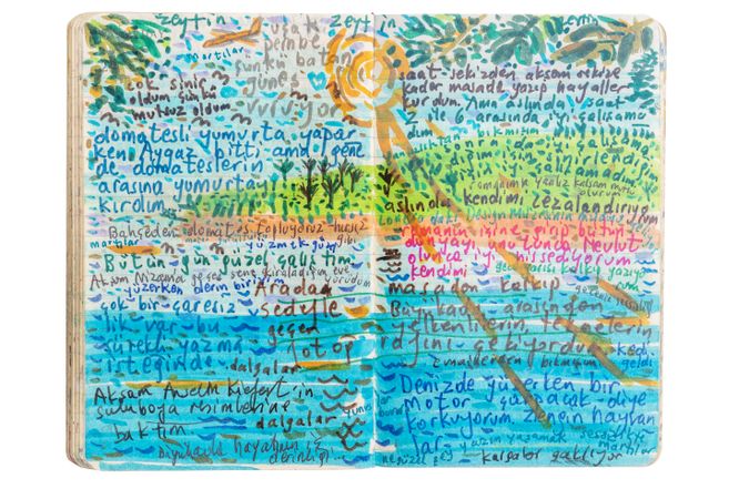 Original Orhan Pamuk notebook page