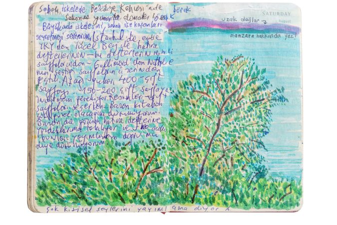 Original Orhan Pamuk notebook page