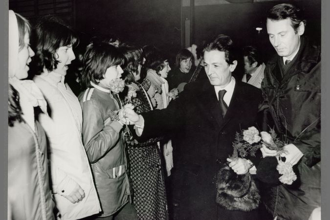 Enrico Berlinguer during a visit by the secretary of the PCI to the German Democratic Republic