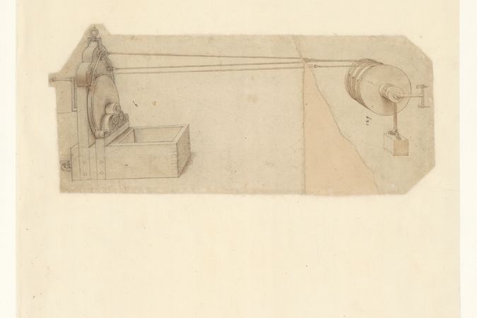 Zeichnung einer Seilherstellungsmaschine