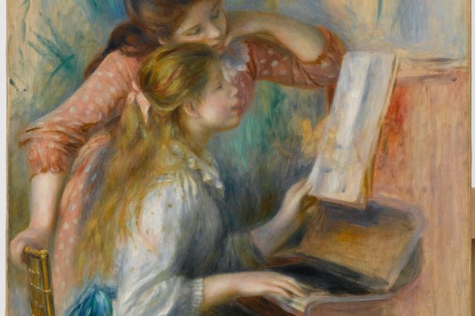 Young girls at the piano