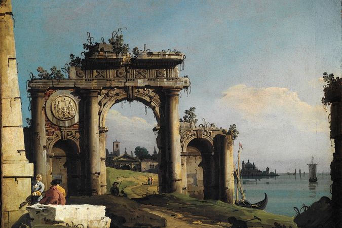 Capriccio mit Triumphbogen über der Lagune