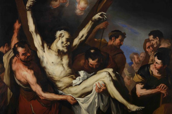 Der heilige Andreas wurde vom Kreuz abgenommen