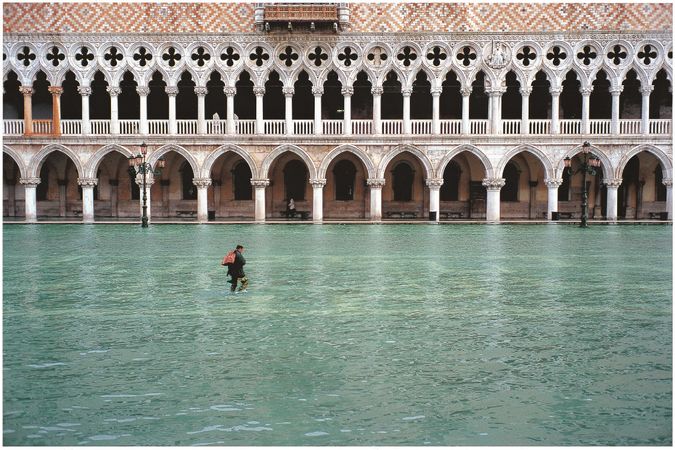 Agua alta en Piazzetta San Marco