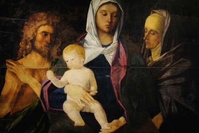 Madonna mit Kind, St. Johannes der Täufer und St. Anna