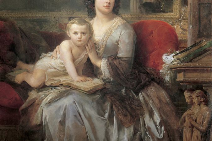Maria Brignole-Sale De Ferrari, Herzogin von Galliera, mit ihrem Sohn Filippo