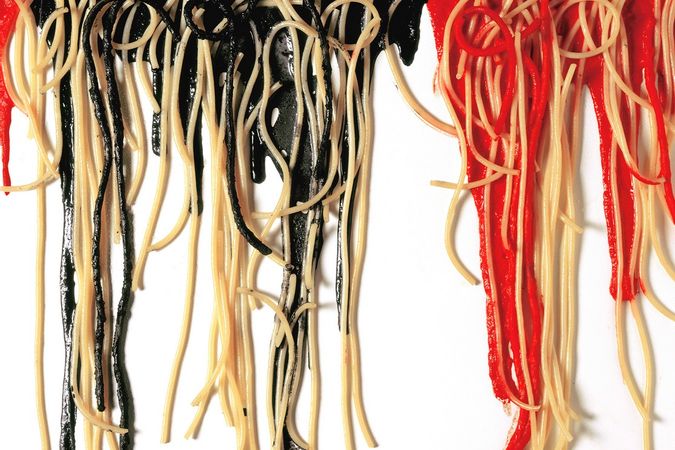 Spaghettis sur toile
