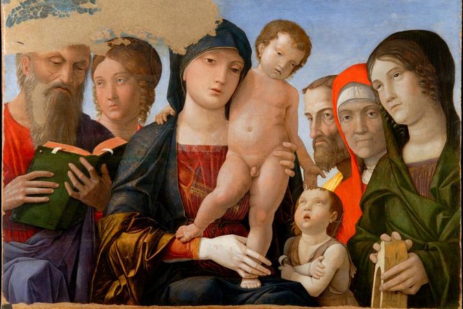 Madonna und Kind mit sechs Heiligen